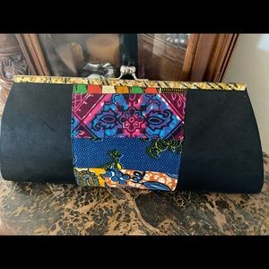 Multi Fabric print clutch